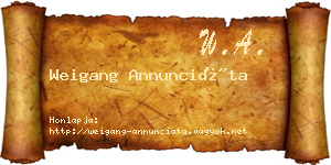 Weigang Annunciáta névjegykártya